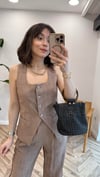 KAHVE 7155 YELEK PANTOLON TAKIM