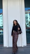 KAHVE 7460 LEOPAR DESEN PANTOLON 