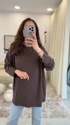 KAHVE 7523 BASKILI SWEATSHİRT 