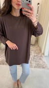KAHVE 7523 BASKILI SWEATSHİRT 