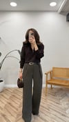 KAHVE 7645 KEMERLİ PANTOLON