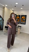 KAHVE 7999 PULLU NAKIŞ DETAY TAKIM 