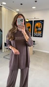 KAHVE 7999 PULLU NAKIŞ DETAY TAKIM 
