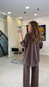 KAHVE 7999 PULLU NAKIŞ DETAY TAKIM 
