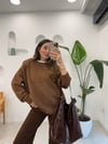 KAHVE 80070 SİMLİ KAZAK 