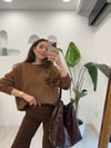 KAHVE 80070 SİMLİ KAZAK 