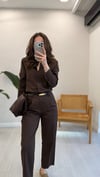 KAHVE 8084 DİKİŞ DETAY GÖMLEK