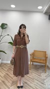 KAHVE 8124 TENSEL ELBİSE 