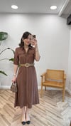 KAHVE 8124 TENSEL ELBİSE 