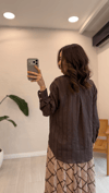 KAHVE 85 ŞİFON GÖMLEK 