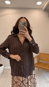 KAHVE 85 ŞİFON GÖMLEK 