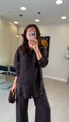 KAHVE 8658  İŞLEMELİ TAKIM 