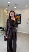 KAHVE 8666 İŞLEMELİ TAKIM 
