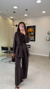 KAHVE 8666 İŞLEMELİ TAKIM 