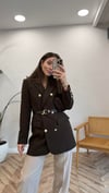 KAHVE 8987 KEMERLİ CEKET