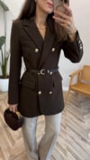KAHVE 8987 KEMERLİ CEKET