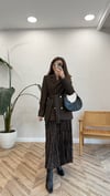 KAHVE 8988 LEOPAR DETAY CEKET 