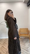 KAHVE 8988 LEOPAR DETAY CEKET 