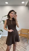 KAHVE 90244 VOLANLI TRİKO ELBİSE 