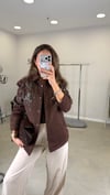 KAHVE 9055 İŞLEMELİ NUBUK CEKET