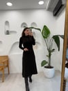 KAHVE 91339 UZUN KOLLU MİDİ ELBİSE 