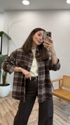 KAHVE 9234 KARELİ GÖMLEK 