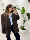 KAHVE 9459 ÇİZGİLİ CEKET 