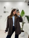 KAHVE 9459 ÇİZGİLİ CEKET 