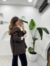 KAHVE 9459 ÇİZGİLİ CEKET 