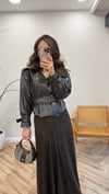KAHVE 9632 KROKA DESEN DERİ CEKET  