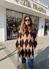 KAHVE BAKLAVA DESEN TRİKO KAZAK