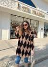 KAHVE BAKLAVA DESEN TRİKO KAZAK