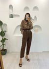 KAHVE ÇİFT CEPLİ GÖMLEK 
