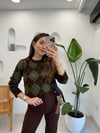 KAHVE- HAKİ 4606 BAKLAVA DESEN KAZAK