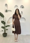 KAHVE KARPUZ KOL ELBİSE 