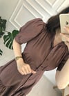KAHVE KARPUZ KOL ELBİSE 