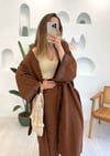 KAHVE KİMONO PANTOLON TAKIM