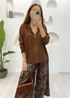 KAHVE KISA DESEN CEKETLİ PANTOLON TAKIM