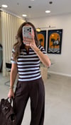 KAHVE-MAVİ 0034 POLO YAKA ÇİZGİLİ TRİKO