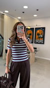 KAHVE-MAVİ 0034 POLO YAKA ÇİZGİLİ TRİKO