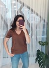 KAHVE V YAKA TSHİRT 