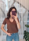 KAHVE V YAKA TSHİRT 