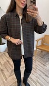 KAHVE-YEŞİL 1048 DESENLİ GÖMLEK 