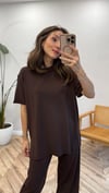 KAHVERENGİ 6124 BAMBU TİŞÖRT 