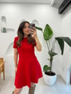 KIRMIZI 0191 TRİKO KLOŞ ELBİSE 