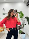KIRMIZI 10276 BİSİKLET YAKA KAZAK