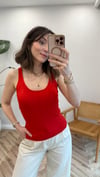 KIRMIZI 10747 FİTİLLİ TRİKO BLUZ 
