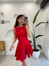 KIRMIZI 12251 MİNİ ELBİSE 