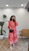 KIRMIZI 2362 DESENLİ ELBİSE 