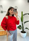 KIRMIZI 2858 TAŞLI SWEAT 